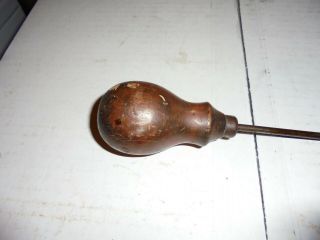 Vintage /Antique Primitive Wood Handled Awl Punch Tool Total Length 8.  5 inches 2