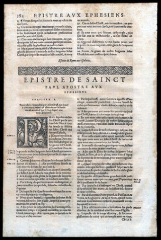 1581 French Bible Leaf St Paul 