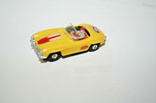 Extremely Rare Vintage Aurora Vibrator Ho Scale Slot Car Yellow Mercedes Benz