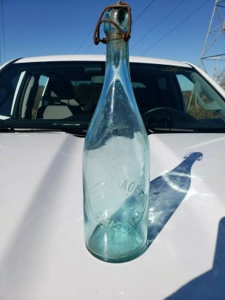 Rare 1880`s Quart G.  W.  Moff Salem Ohio Blob Top Beer Bottle Closure