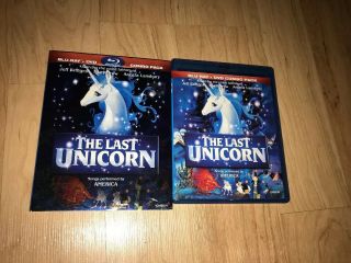 The Last Unicorn 1982 Blu - Ray Dvd Combo Pack 2 - Disc Set Rare Oop Slipcover