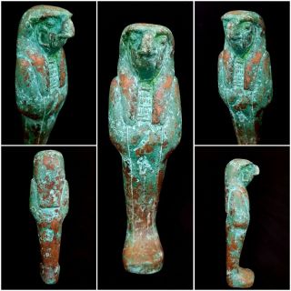 Rare Horus Falcon Egyptian God Statue Figurine Ancient Bird Sculpture Ra Bronze