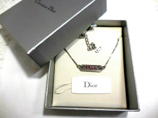 Christian Dior Necklace Choker Boxed Simple Logo Rare