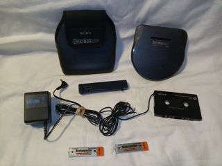 Sony D - 777 Discman Portable Cd Player W/ Ac & Aa Battery Adapters Cond Rare