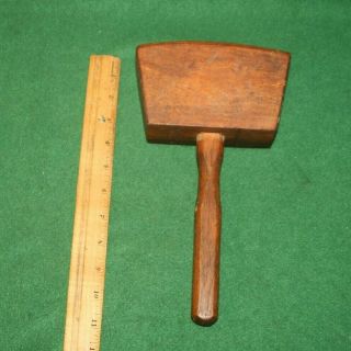 Antique 19th C Primitive Wheelwrights Wooden Mallet Tool Hammer Inv Ch12