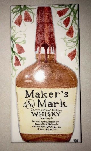 Makers Mark Whiskey Rare And Collectable Ceramic Tile Designed By Janice Butts