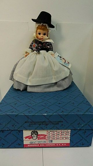 Vtg Madame Alexander Great Britian International Doll 558 W/box