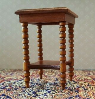 Dollhouse Miniature Rare Vintage Wood Spool/spindle End Table By Robert Gray