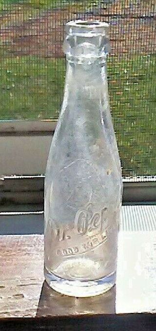 Rare Dr Pepper Miniature Soda Bottle Embossed 3 1/2 Inch Tall Chatta Glass