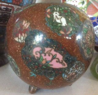 Antique Japanese Cloisonne Enamel Urn Jar Missing Lid
