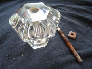 Antique Large 2 " Glass 6 Point Cabinet / Door / Drawer Pull Knob