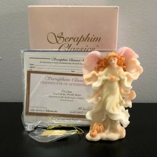 Seraphim Classics 1999 Angel Of The Month October Pumpkin Figurine Rare
