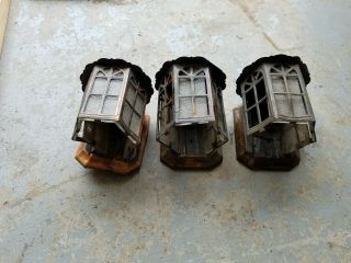 (3) Victorian/vintage/antique Copper Wall Lights.  For Refurbishing.  Please Read 3