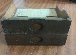 Vintage 2 Rare 1902 Wooden Paper Letter File Tray Organizer Box Wood Drawer