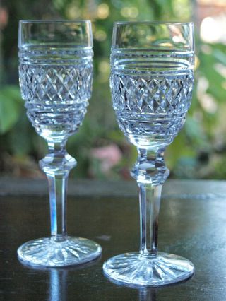 Waterford Crystal Castletown Sherry Glass Pair Made In Ireland Rare