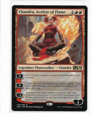 1x Mtg Core Set 2020 Chandra,  Acolyte Of Flame Planeswalker Rare