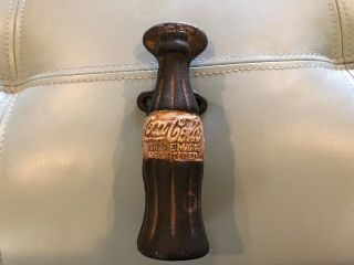 Rare Vintage 1950’s Coca Cola Coke Bottle Door Push Pull Handle Sign Cast Iron