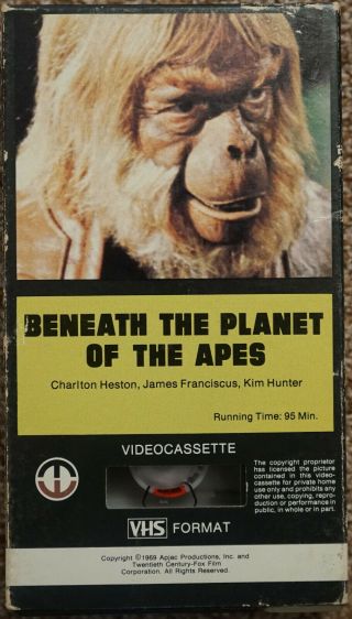 Beneath The Planet Of The Apes Vhs Magnetic Video Sci - Fi Rare Htf