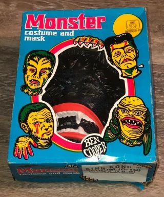 Vtg 1976 Ben Cooper King Kong Dino De Laurentiis Halloween Mask Gorilla 