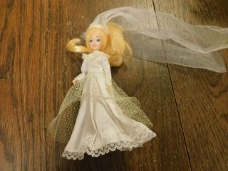 Vtg Rare Sweet Blue Box 1993 Don Bluth Bride Thumbelina Doll In Wedding Dress
