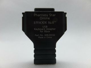 Phantasy Star Online Episode I & Ii Usb Keyboard Adapter For Xbox Rare No Game