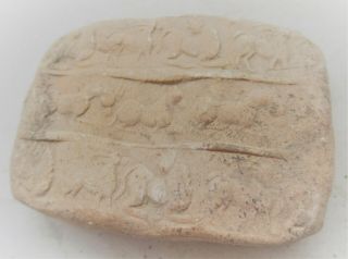 Circa 2000bce Ancient Near Eastern Clay Tablet With Roll Seal Impressions