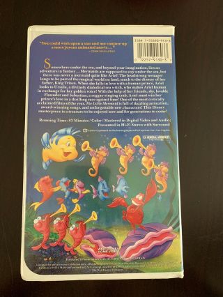 Disney VHS Black Diamond Classic The Little Mermaid Rare Banned Cover Art 913 3