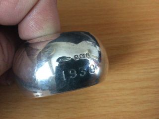 STERLING SILVER enamelled NAPKIN RING Masonic lodge sphere no 5051 not scrap 3