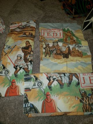 Rare Vintage 1983 Star Wars Return Of The Jedi Complete 3 Piece Twin Sheet Set