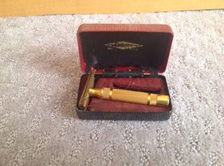 Vintage Authentic Gillette Safety Razor Made In Usa Antique