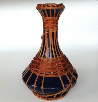 Antique Japanese Awaji Blue Pottery Vase 1890 - 1922 2
