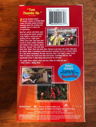 Disney Pixar THE INCREDIBLES 2003 VHS VG Cond.  RARE OOP FAST 2