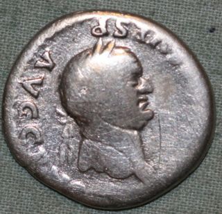 Vespasian Seated Withbranch Rare Ancient Silver Denarius Roman Coin 74ad