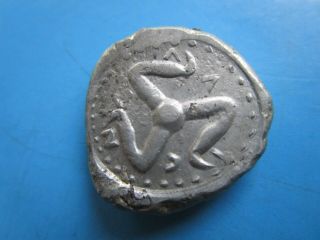Ancient East Celtic Imitation Silver Greek Coin.  Triskeles/pomegranates.  Rare