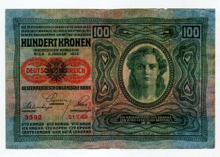 Serbia Austria Hungary overprint STAMP 100 Kronen 1912 RARE 2