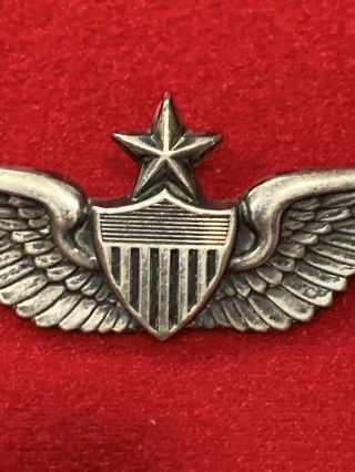 Vietnam War Era US Army Senior Pilot Wings Sterling Rare Maker E & H Simon INC 2