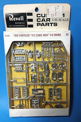 Vtg 1960s Revell Custom Car Parts 1958 Chrysler 413 Cubic Inch V8 Engine 1/25