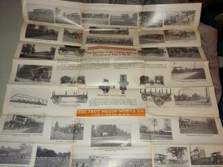 Rare C1920 Troy Wagon Large 26x28 Dealer Fold Out Poster Advertising
