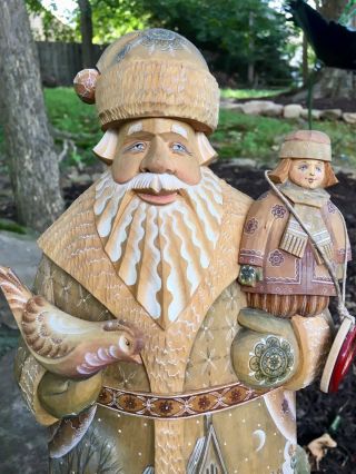 G.  DeBrekht Wood Carved Santa Figurine LE 017/100 Large Santa 14 