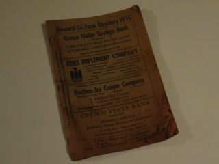 Howard County Iowa 1950 Farm Directory Plat Book City Phone Genealogy Rare