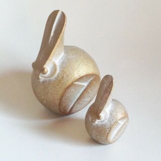 Vintage Cast Iron Rabbit Figurine Saegusa Sotaro Japan Rare / Lagardo Tackett
