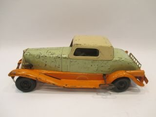 Antique 1932 Girard Pierce Arrow Pressed Steel Windup Toy Car " Rare Htf "