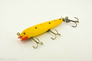 Vintage Creek Chub Spinnered Darter Minnow Antique Fishing Lure Yellow Spot Et18