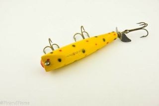 Vintage Creek Chub Spinnered Darter Minnow Antique Fishing Lure Yellow Spot ET18 2