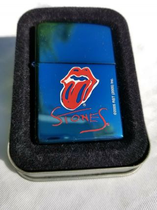 Zippo Rolling Stones Tongue Blue Sapphire Finish 06 Rare - Unstruck - Seal Intact