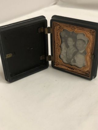 Antique Photograph.  Daguerreotype In Carved Case