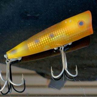 old fishing lures Early Pico Pop RARE Color Chugger Gold Foil Texas Topwater WOW 2