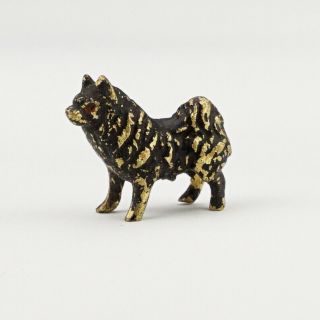 Antique Vienna Cold Painted Bronze - Miniature Black Dog Figure - Lovely