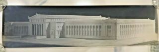 Field Museum Chicago Architectural Print Panorama Concept Photo Vintage Rare B&w