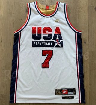 Rare Nike Authentic 1992 Usa Olympics Dream Team Larry Bird 7 Jersey Sz L Sewn